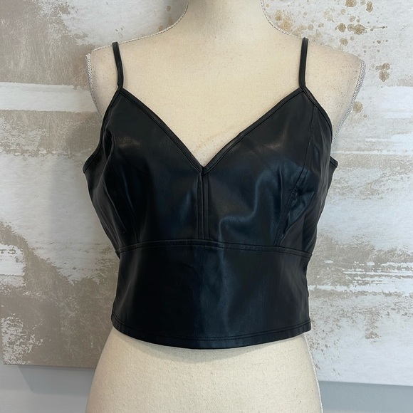 AQUA Faux Leather Crop Top - 100% Exclusive - Picture 2 of 3